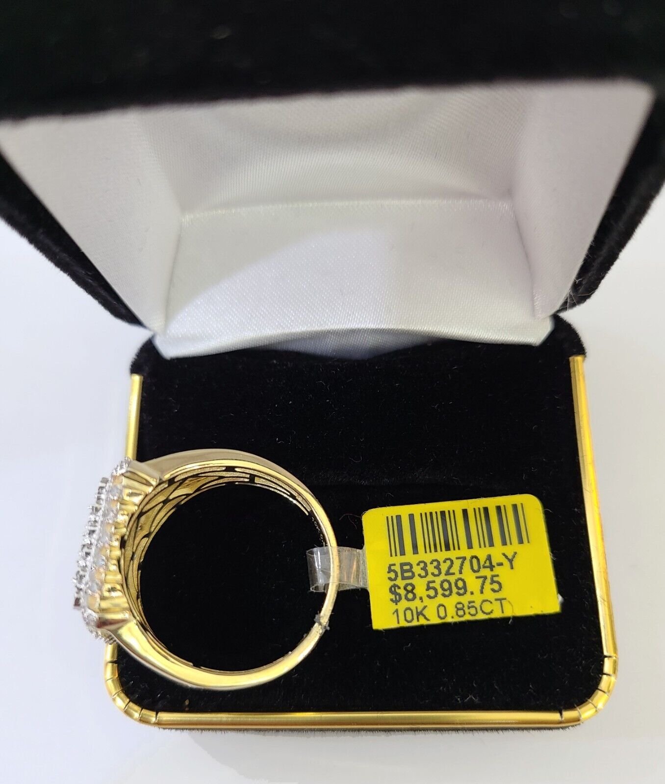 Real 10k Yellow Gold Diamonds Mens Ring Natural Diamond Size 10 - GoldenlinQ